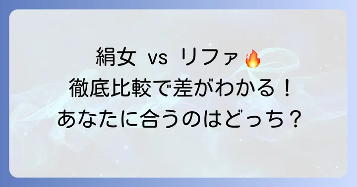 絹女とリファコテを徹底比較！違いを詳しく解説