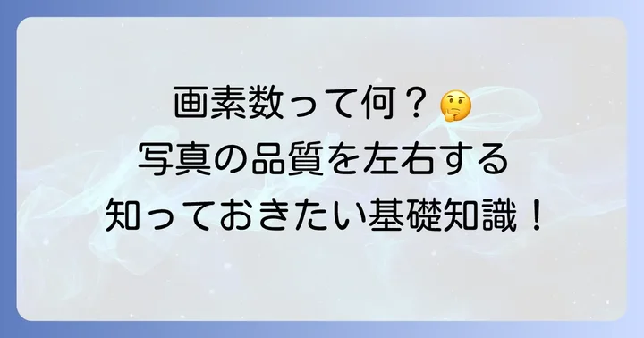画素数とは？写真の品質にどう影響するのか