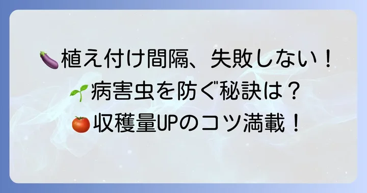 植え付け間隔で失敗しないための注意点と対策