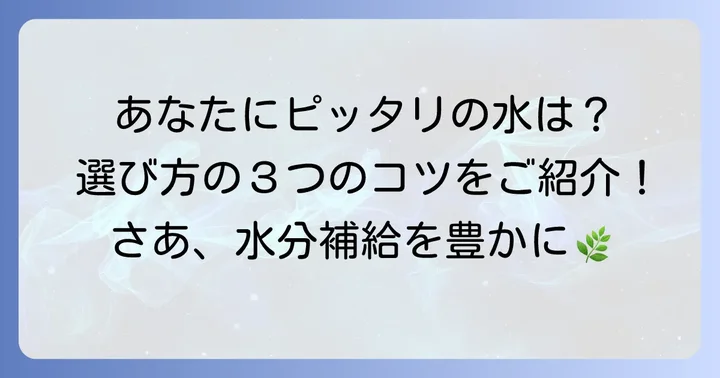 自分に合ったスティルウォーターの選び方