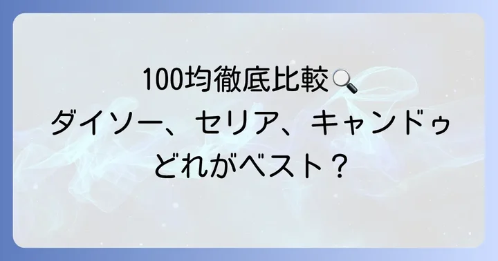 ダイソー・セリア・キャンドゥ！主要100均マイターボックスを比較