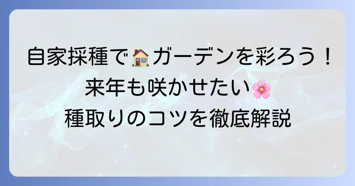 ゴテチャの種取りはなぜ大切？来年への準備を始めよう