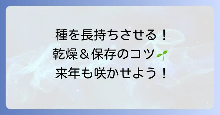 採取したゴテチャの種をしっかり乾燥・保存する方法