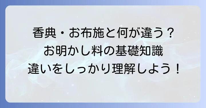 お明かし料と他のご供養料との違い