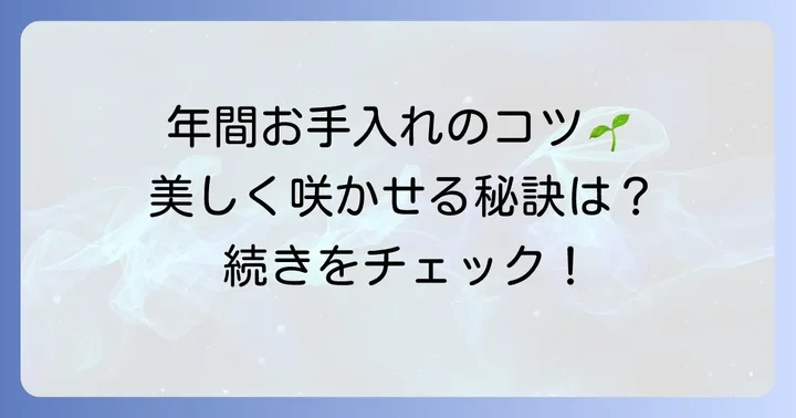 クレマチス冬色のメロディの年間を通じたお手入れ