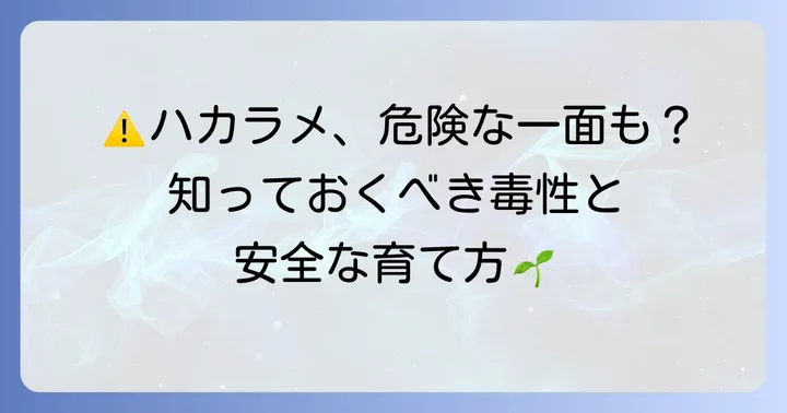ハカラメの毒性について知っておくべきことと安全な管理