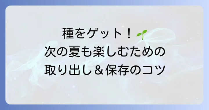 オキナワスズメウリの種を正しく取り出す進め方