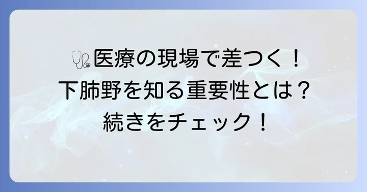 なぜ「下肺野」の知識が重要なのか