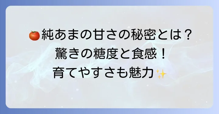 サントリー純あまミニトマトの魅力と基本情報